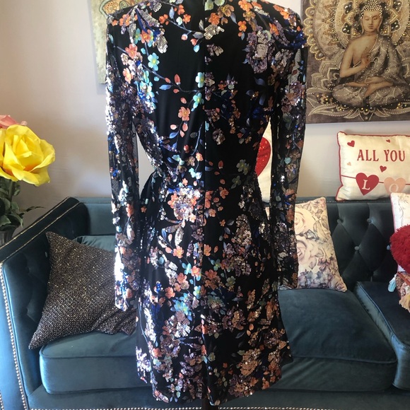 Badgley Mischka sequin dress multi size 4 - Picture 5 of 5